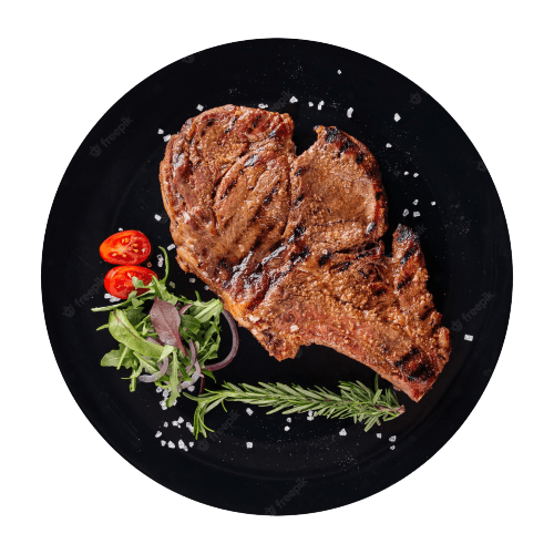 Grilled meat in plate